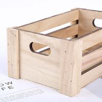 Cesta de Armazenamento Retangular de Madeira para Mesa, Estilo Country Americano, Ornamentos Criativos para Armazenamento em Casa, Atacado