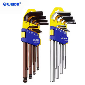 طقم مفاتيح ألن سداسية من النوع L مكون من 9 قطع، درجة صناعية، من الفولاذ الكروم فاناديوم، مقاس متري، تصنيع حسب الطلب - Product Image 1