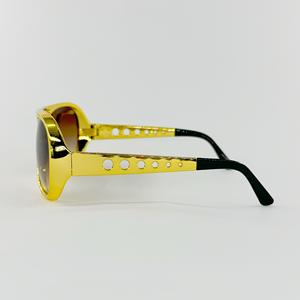 Lunettes de soleil vintage disco dorées années 60 pour costume de fête rock, lunettes de <span class=keywords><strong>rockstar</strong></span>, logo personnalisé accepté - Product Image 4