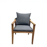 Chaise de salle à manger d'extérieur portable moderne en teck et corde pour villa, cour, école et parc