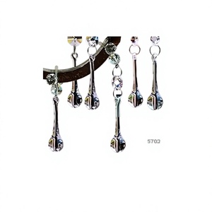 Ornements modernes en forme de larme en verre clair de couleur personnalisée avec cristaux de lustre pour centres de table de Noël - Product Image 1