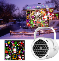 Projecteur laser de Noël avec 16 motifs, effet rotatif flocon de neige et Père Noël, lampe projecteur pour fêtes de fin d'année à la maison