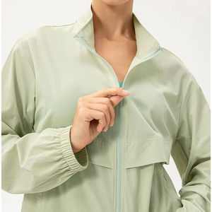 Спортивная ветровка Женская свободная повседневная одежда для йоги на молнии с воротником-стойкой для бега и фитнеса - Product Image 1