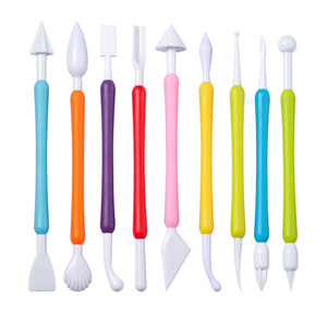 Set <span class=keywords><strong>di</strong></span> 9 Utensili in Plastica a Doppia Testa per Decorazione Torte, Kit per Modellare Fondente e Decorare Dolci - Product Image 5