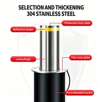 Bollards de sécurité rétractables automatiques hydrauliques en acier inoxydable 304 anti-choc pour entrée scolaire ou gouvernementale