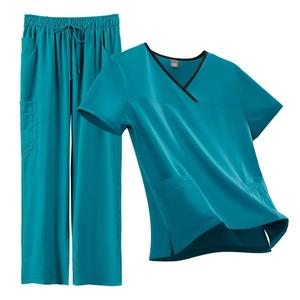 Suite de survêtements extensibles pour clinique pour ensembles d'uniformes de gommages chirurgicaux Ensemble d'uniformes d'hôpital à col montant pour infirmière Léger - Product Image 1
