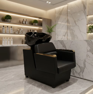 Muebles de Salón de Belleza de Diseño Moderno, Lavabo de Cuero para Salón de Belleza y Silla para Uso en Salón de Belleza y Barbería - Product Image 1