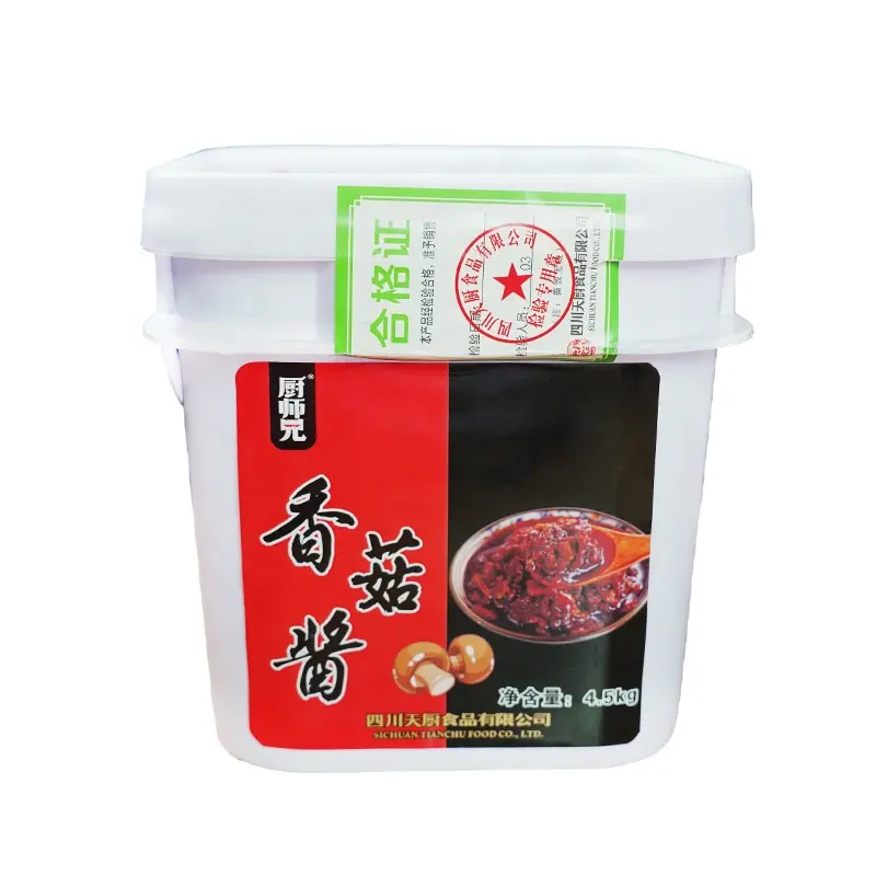 Tianchu 4,5 kg Kommerzielle Pilz sauce von guter Qualität Heiß verkaufte chinesische Nudelgewürz-würzige Sauce für Restaurant