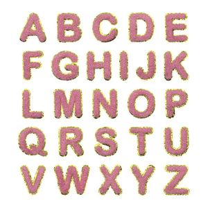 <b>Iron</b> on Alphabet Chenille Patches with Eco-Friendly Fabric Sequins Decoration Cute Font Glitter Gold Edge 5cm Size for Hats - Product Image 6