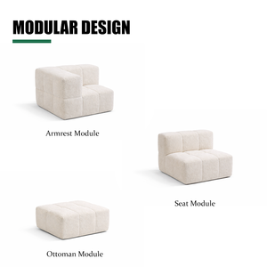 Canapé modulaire compressé sans structure en L pour salon, appartement, mobilier de maison - Product Image 5