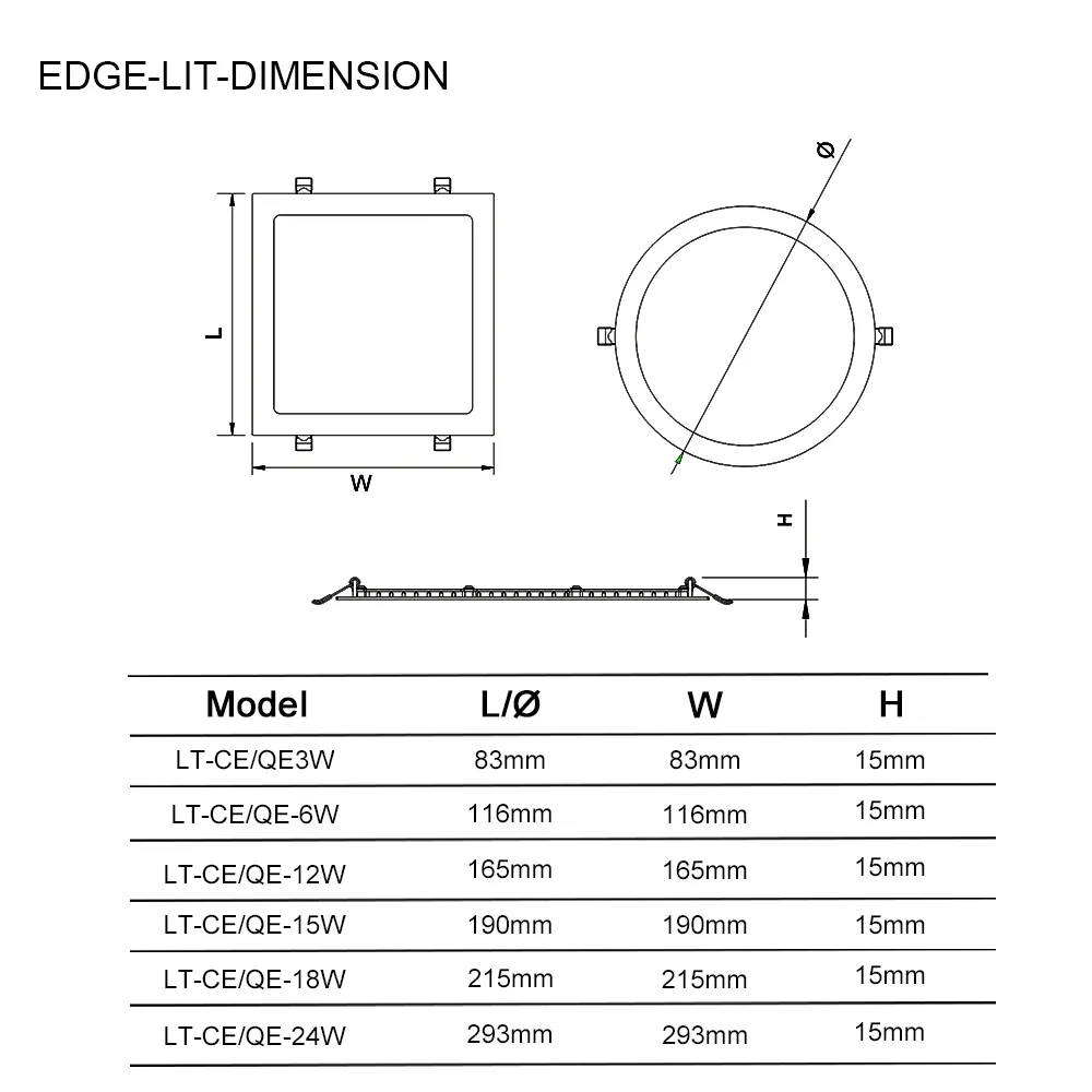 Rundes und Viereckiges Led-Deckenpaneel Daunenlicht Oberflächenmontiertes Led-Downlicht