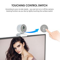 EDUP AI otomatik odaklama 4K 1920*1080 PC Webcam bilgisayar için yuvarlak LED lamba yumuşak güzellik modu merkezi C pozisyon izleme
