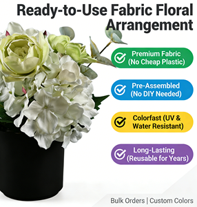 Maceta de Plástico PP con Forma de Flor Artificial Vintage, Diseño Moderno M03 para Hogar, Jardín, Vivero y Centro Comercial - Product Image 1