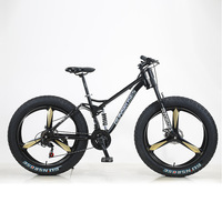 Vélo de montagne tout-terrain pour adultes, hommes et femmes, avec pneus larges 26 pouces, suspension avant, freins à disque doubles, cadre souple, idéal pour la descente - Offre spéciale