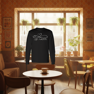 T-shirt vintage rétro à manches longues avec message sur l'amour-propre et la définition des limites, style promotionnel vintage rétro - Product Image 3