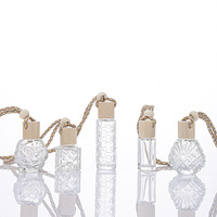 Diffuseurs d'arômes pour voiture en verre, pendentifs parfumés suspendus avec couvercle en bois, décorations de véhicule, contenants d'huile parfumée écologiques et réutilisables