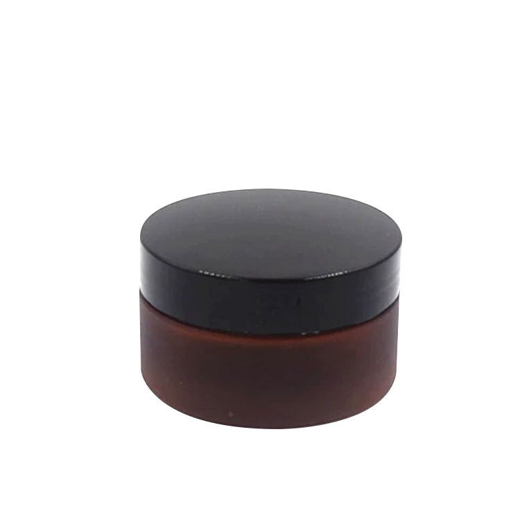 Pot en plastique ambré avec bouchon noir