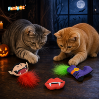 Jouet pour chat en peluche douce et froissée avec herbe à chat, thème fantôme d'Halloween, personnalisé par le fabricant Famipet (OEM), pour chatons d'intérieur