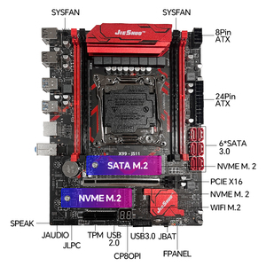 Placa Base JIESHUO X99JS11 LGA 2011-V3 Micro ATX, 4 Canales DDR4, CPUs Intel XEON <span class=keywords><strong>E5</strong></span> V3/V4 para PC de Escritorio, Servidor, Placa Principal M.2 - Product Image 5