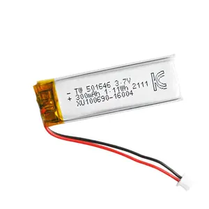 循环充电3.7v 300mah TW501646锂离子聚合物锂电池