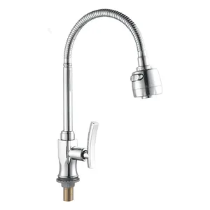 TB-6007 zinc handle cold water deck mounted faucet tap for kitchen sink washbasin