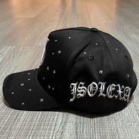 Casquettes de baseball à 5 panneaux avec strass, logo personnalisé en métal TPU haute fréquence, casquette à visière plate, casquettes snapback Gorras Barbas