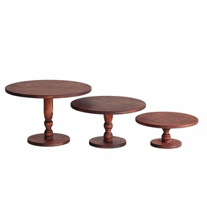 Round Wood Eco-Friendly Dishwasher Safe 1 Piece Handmade Pedestal <b>Cake</b> <b>Stand</b> <b>Set</b> - Product Image 2