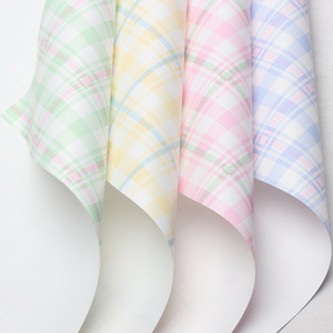Wholesale Korean Designer Grid Pattern Waterproof Plastic Flower Wrapping Paper Valentine Bouquet Packing Floral Materials - Product Image 4