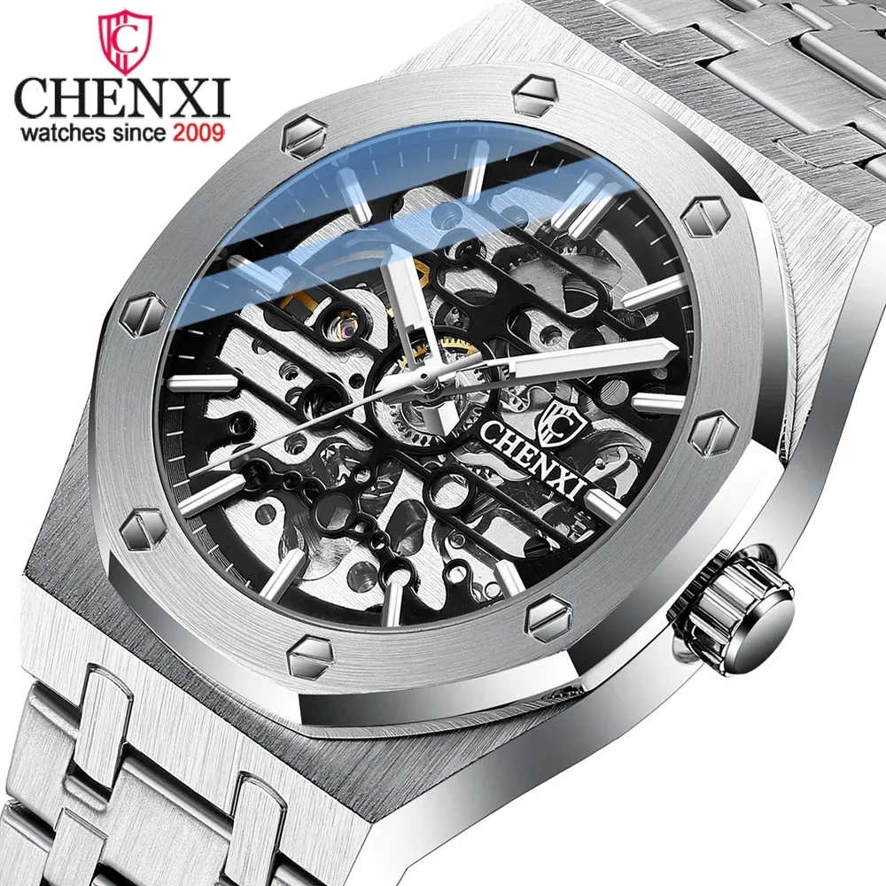CHENXI Watch New Arrive 8848 Automatic Men Top Brand Mechanical Tourbillon Wrist Watch Waterproof Business Stainless Sport Watch