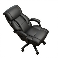 Chaise de bureau ergonomique pivotante et inclinable en cuir PU à dossier haut moderne - Base en métal - Chaise de travail confortable pour ordinateur