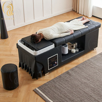 Chuque Mobilier de salon professionnel moderne avec bac en céramique, table de massage thaïlandais, lit de shampooing pour salon de beauté et spa capillaire