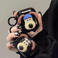 Casing Pelindung Headset Earphone Desain Fashion Hitam Beruang Anjing Hewan Lucu Kreatif Kartun