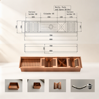 Comptoir et rainure de bar en acier inoxydable SUS304 sur mesure, couleur or rose, livrés avec un kit de drainage complet.