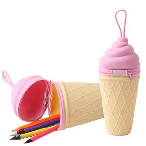 Estuche de Lápices de Silicona con Diseño de Helado, Personalizable, Marca <span class=keywords><strong>OKASA</strong></span>, para la Escuela y Oficina - Product Image 1