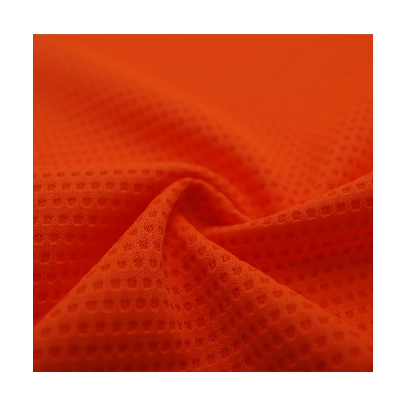 Vente en gros de fil 100% Polyester teint Orange Fluorescent tissu gaufré haute visibilité
