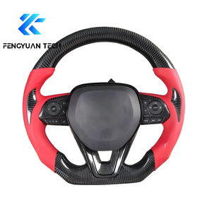 Volant en cuir personnalisé Alcantara en fibre de carbone forgée avec boutons pour <span class=keywords><strong>Toyota</strong></span> Corolla 12 Camry E210 2019 2024 - Product Image 1