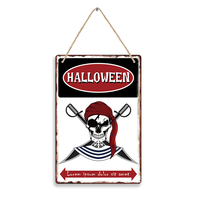 Populaire vintage Halloween pirate squelette conception en bois artisanat tenture murale en bois signe décor