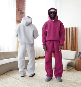 Fabricant de survêtements OEM personnalisé 500 GSM 100% coton Ensemble de survêtements à capuche zippé et pantalon de survêtement - Product Image 1