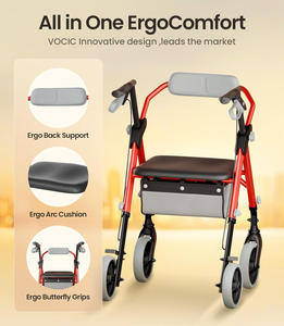 Max 380 Pfund All-Terrain Rolla tor Walker Ergo Sitz und höhen verstellbare faltbare Mobilität hilfe für Senioren - Product Image 3