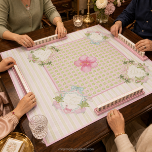 Tapis de Mahjong Américain 80x80cm – Douze Motifs Imprimés pour les Acheteurs de Boutiques de Cadeaux et Présentoirs de Table pour Magasins de Jeux de Mahjong - Product Image 4