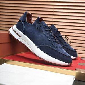 Drioshipping Mens Loafers Soft Lamb Suede Leather Italian Style <b>Slip</b> On <b>Shoes</b> with Pendant - Product Image 2