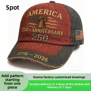 <span class=keywords><strong>Gorra</strong></span> <span class=keywords><strong>de</strong></span> Béisbol 100% Algodón con Bordado 3D del 250 Aniversario <span class=keywords><strong>de</strong></span> EE. UU., Unisex, Ajustable, <span class=keywords><strong>de</strong></span> Tela <span class=keywords><strong>de</strong></span> Algodón, Disponible para Envío Internacional - Product Image 1