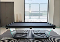 Table de billard moderne populaire en ardoise de Jiujiang, 7, 8 et 9 pieds, avec poches en caoutchouc et rails en bois massif écologique, pour usage domestique
