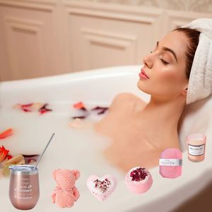 2023 New <b>Pink</b> Inspirational <b>Gifts</b> Basket for Women Lady Birthday Relaxing Spa Care Package for Friendship Christmas <b>Gift</b> Set - Product Image 5