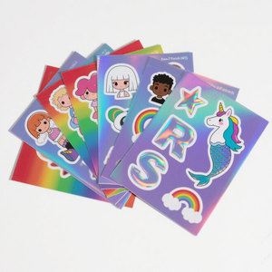 Custom UV Holographic Foil Waterproof Rainbow Die Cut <b>Stickers</b> Personalized <b>Logo</b> UV Print Holographic Vinyl Label <b>Sticker</b> - Product Image 4