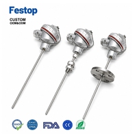 Festop Thermocouple tipe K 4-20mA Probe Pengontrol Suhu Baja Tahan Karat IP65 PT100 PT1000 RTD Panjang Probe 300mm