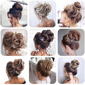 Moño de pelo sintético para mujer, moño de pelo de Donut, moño grande y Flexible, moño desordenado - Product Image 2