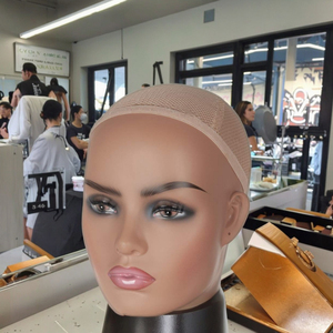 Đầu Mannequin trưng bày tóc giả nữ người Mỹ gốc Phi chất liệu nhựa PVC cao cấp, màu đen bóng, chân thực, kèm giá đỡ, bán buôn - Product Image 6