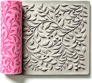Rullo per Texture in Argilla Polimerica Senza BPA, Rullo 3D per Goffratura a Foglia e Ramo, per Fai da Te, Pasticceria, Artigianato, Sicuro per Alimenti - Product Image 1