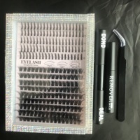 Cils en grappe longue durée, volume naturel, logo personnalisé, DIY, en gros, extensions de cils individuelles, cils en grappe très demandés